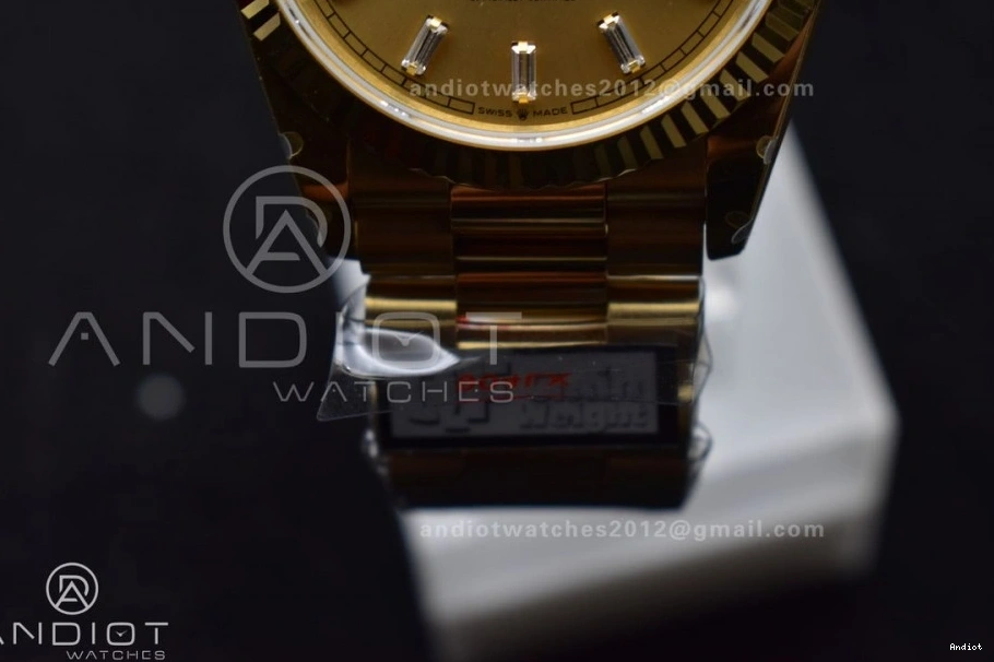 President Best vr3255 V5 on Stick Diamond 904L Gold 36 QF (Gain Dial Steel Weight) Bracelet with Edition DayDate YG 0211